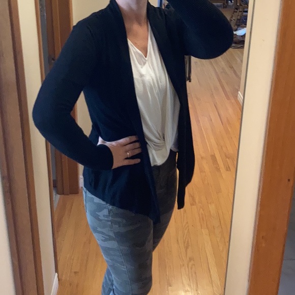 Simons Open-Front Cardigan (Black) - Picture 5 of 14